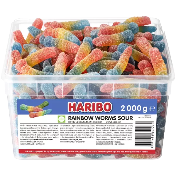 Haribo Rainbow Worms Sour 2kg