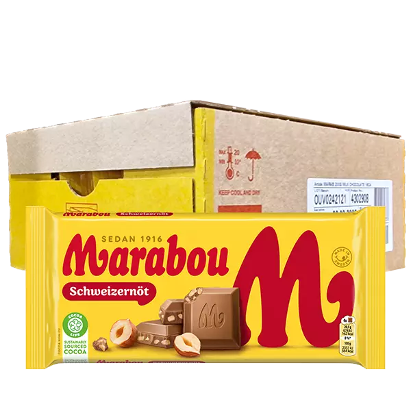 Marabou sveitsernøtter 160 g x 15 stk