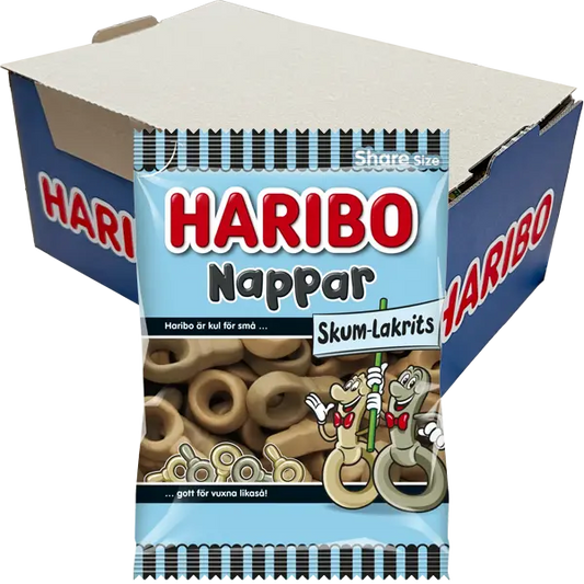 Haribo Nappar Skum Lakrits 120g x 10st