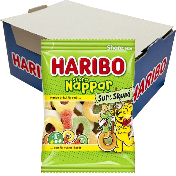 Haribo Sura Skum Fruktnappar 150g x 12st