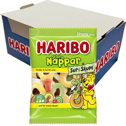 Haribo Sura Skum Fruktnappar 150g x 12st