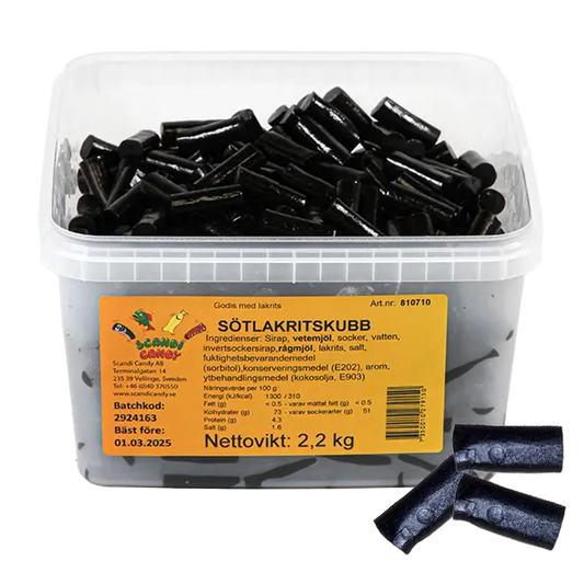 SÖTLAKRITSKUBB/BIT SCANDY - 2,2 kg