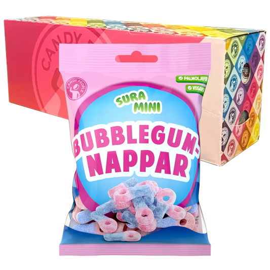 Sura Mini Bubblegumnappar 70g x 18st