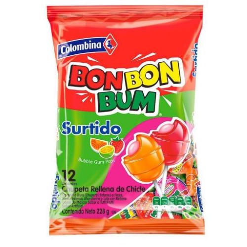 BonBon Bum Fruit Mix Klubbor 408g (24 st)