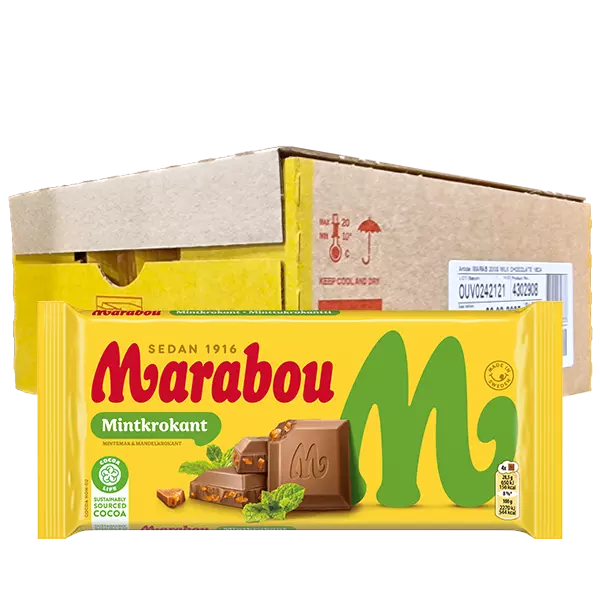 Marabou Mintkrokant 160g 15st