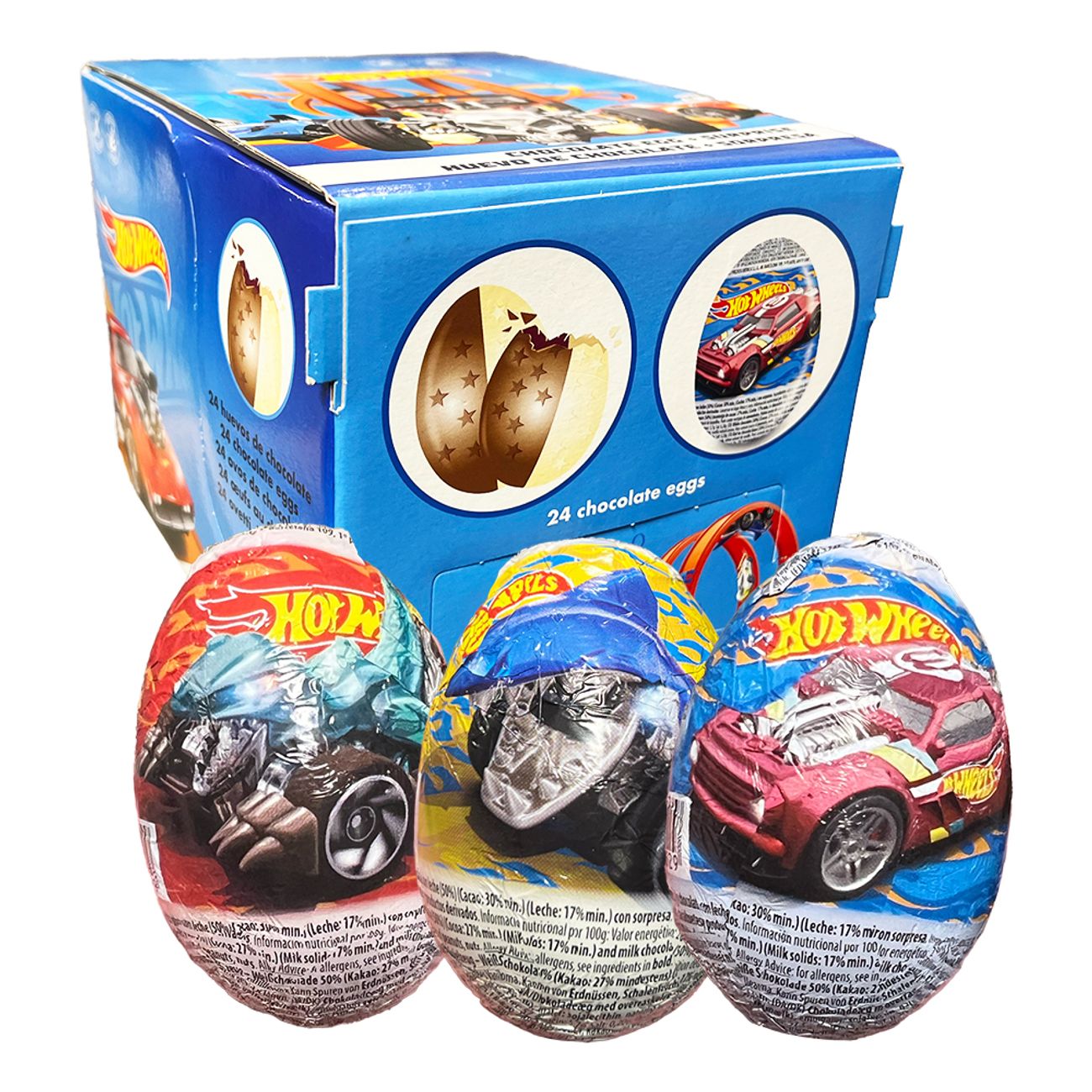 Hot Wheels sjokoladeegg storpakke 24 stk x 20 g