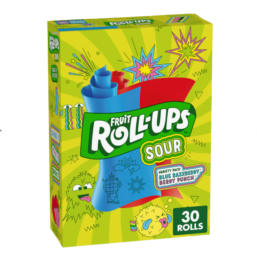 Fruit Roll-Ups Sour Blue Raspberry Berry Punch