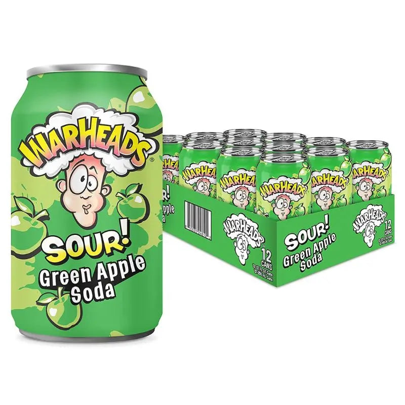 Warheads Sour Green Apple Soda 355ml x 12st