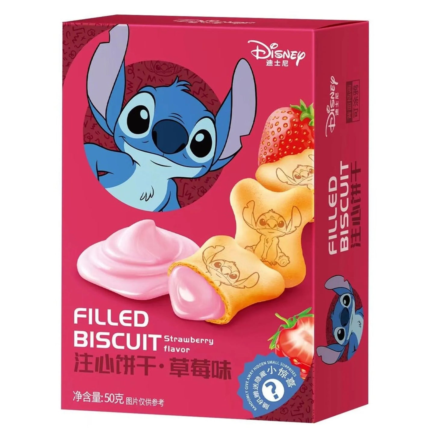 Stitch Filled Biscuit Strawberry Asia 50g