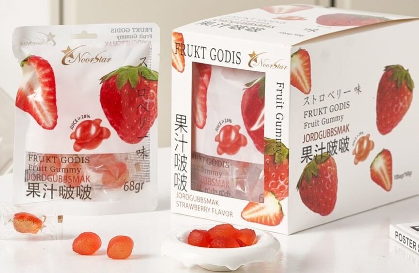 Frukt godis Jordgubb 68gr