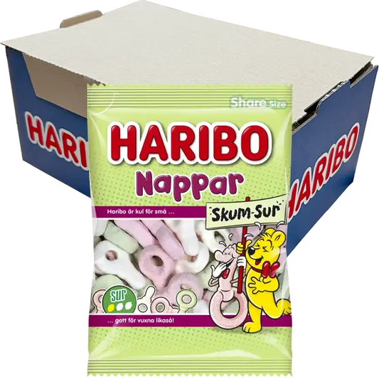 Haribo Sura Nappar Skum 120g x 12st