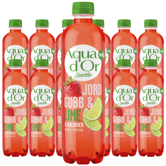 Aquador Jordgubb/Lime Kolsyrad 50cl x 12