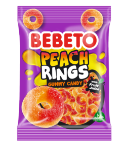 Bebeto Peach Rings Storpack 12 påsar x 80 g