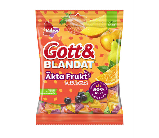 Malaco Gott & Blandat Äkta Fruktgodis Fruktmix 220g