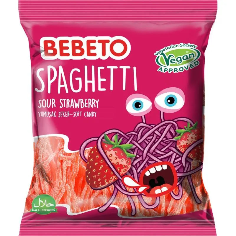 BEBETO Spagetti Sour Strawberry 80g