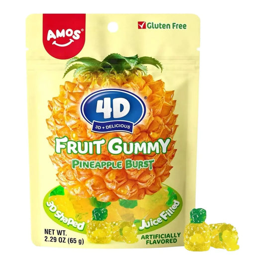 Amos 4D Fruit Gummy Pineapple Burst 65g