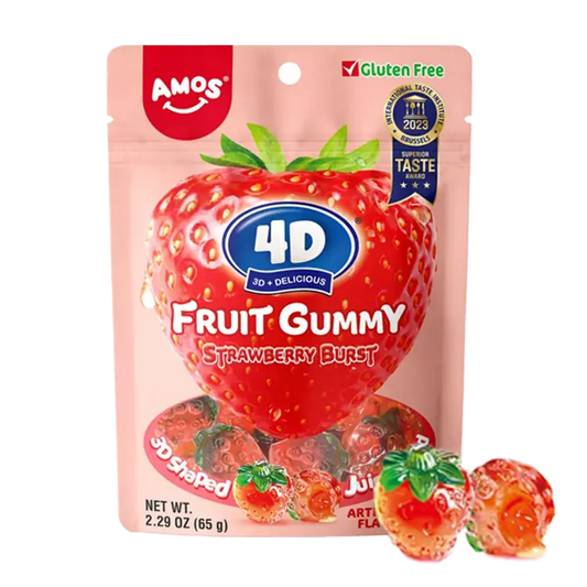 Amos 4D Fruit Gummy Strawberry Burst 65g