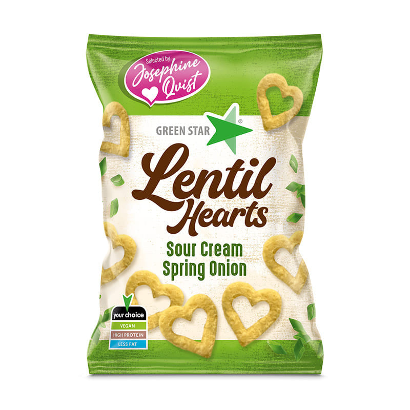 Green Star Lentil Hearts Sour Cream & Onion 100g