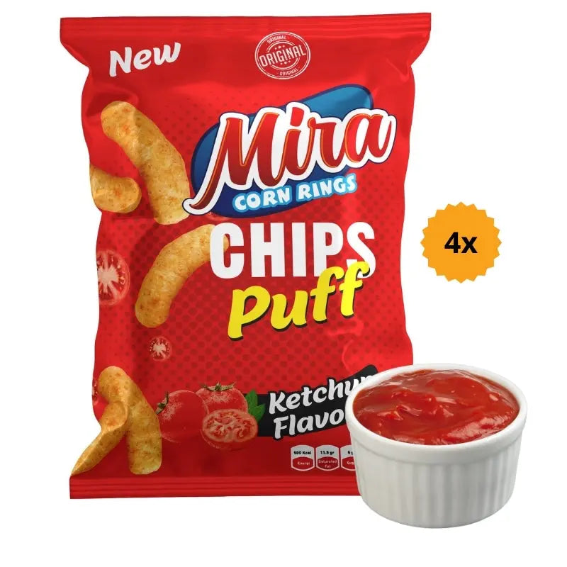 Mira Chips Puff Ketchup 4 x 30g