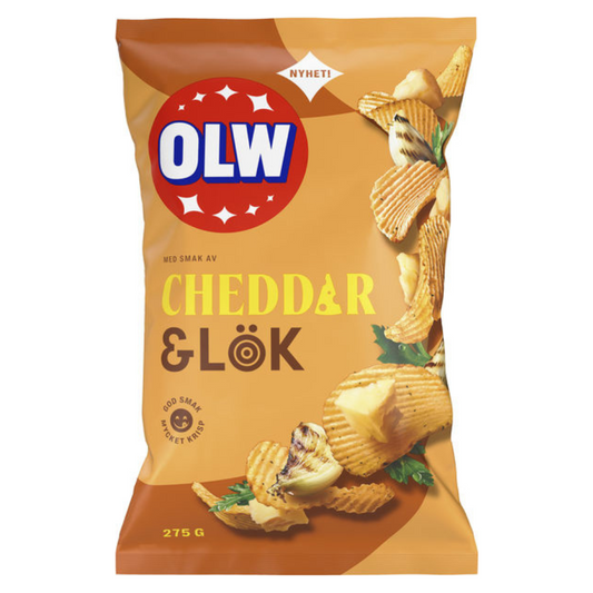 OLW Cheddar & Lök 275g