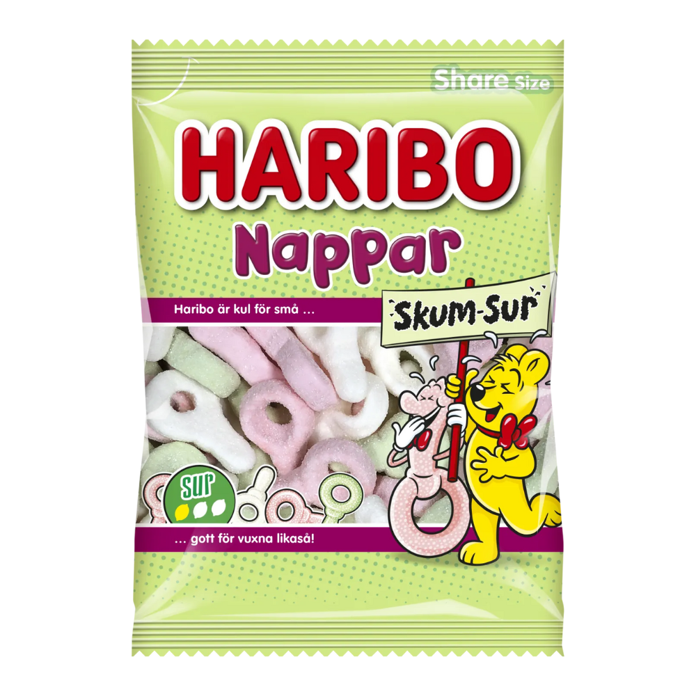 Haribo Nappar Skum Sur 120g