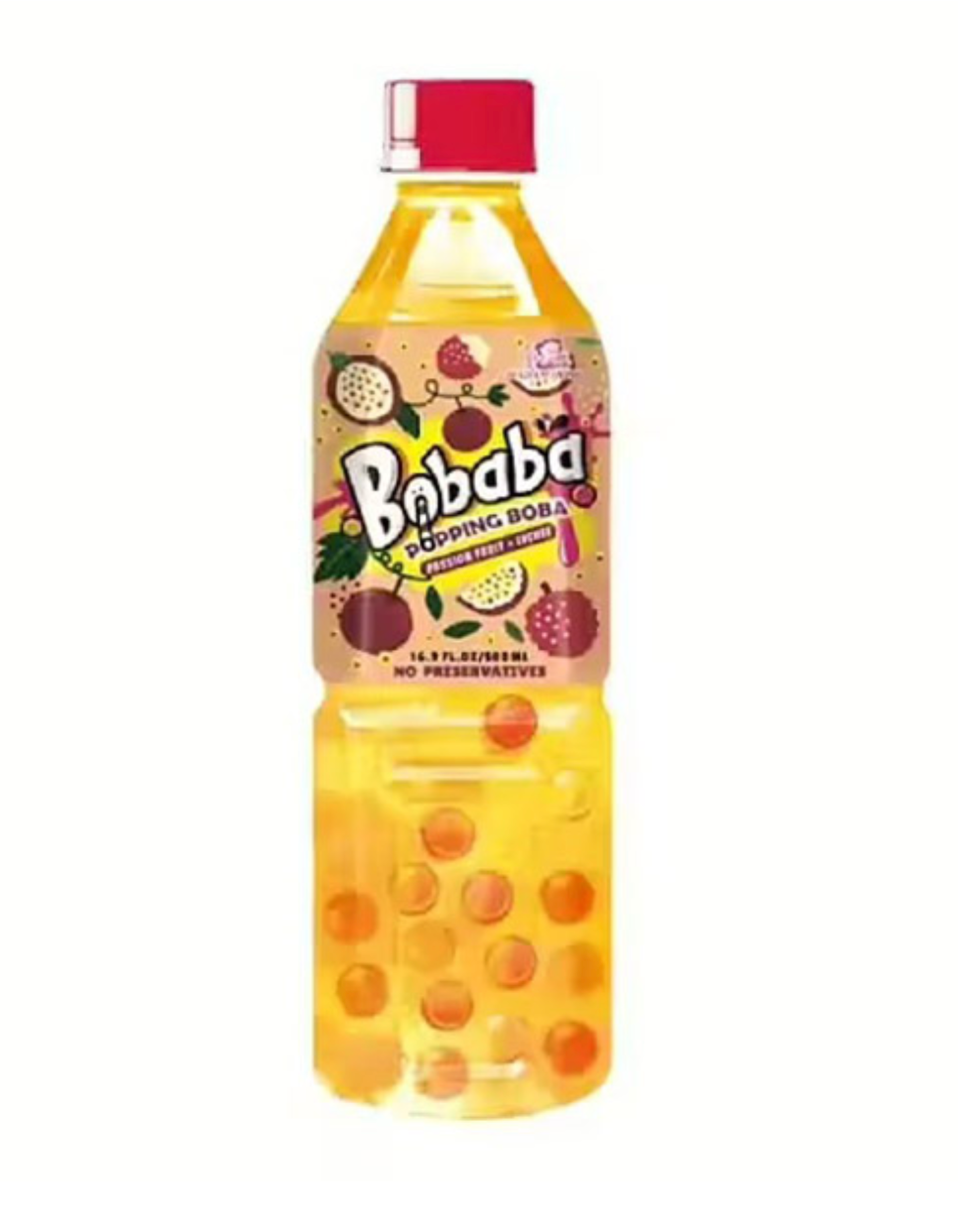 Bobaba Bubble Tea Drink - Passion Fruit & Lychee 500ml