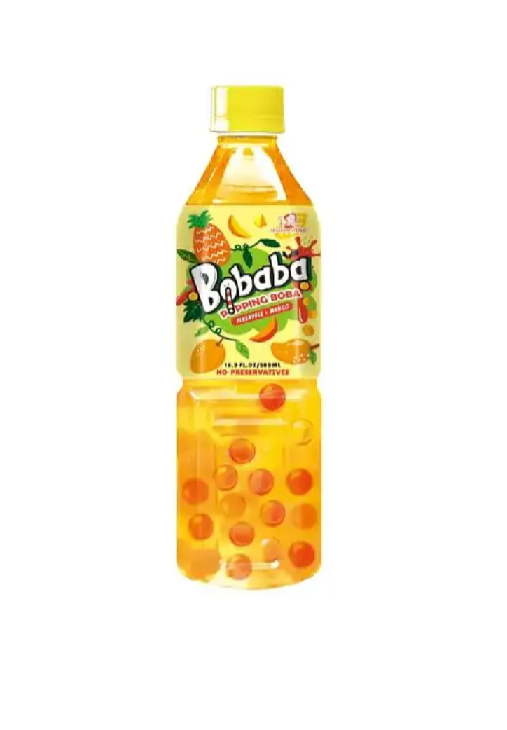 Bobaba Bubble Tea Drink - Pineapple & Mango 500ml