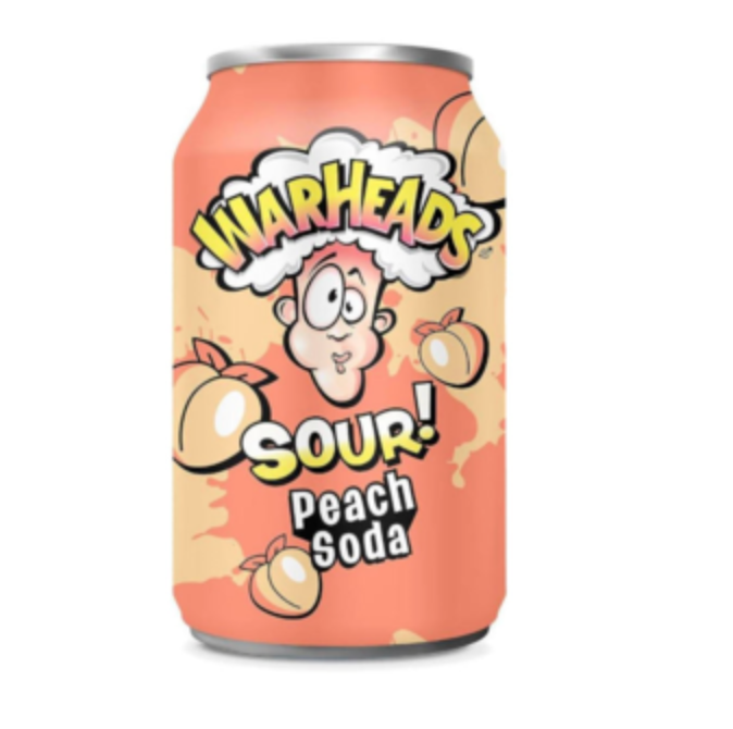 WARHEADS SOUR SODA PEACH 355ml