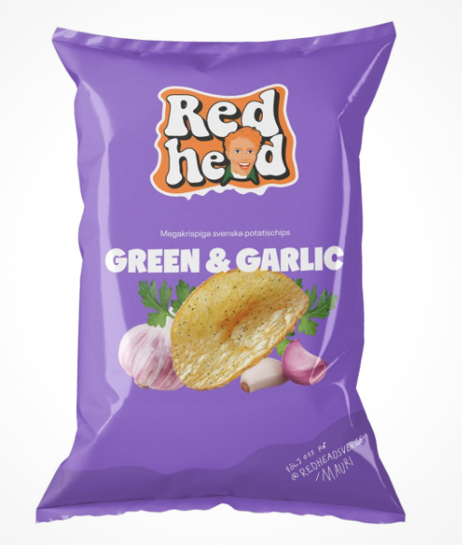 Redhead Green & Garlic Chips 150 g