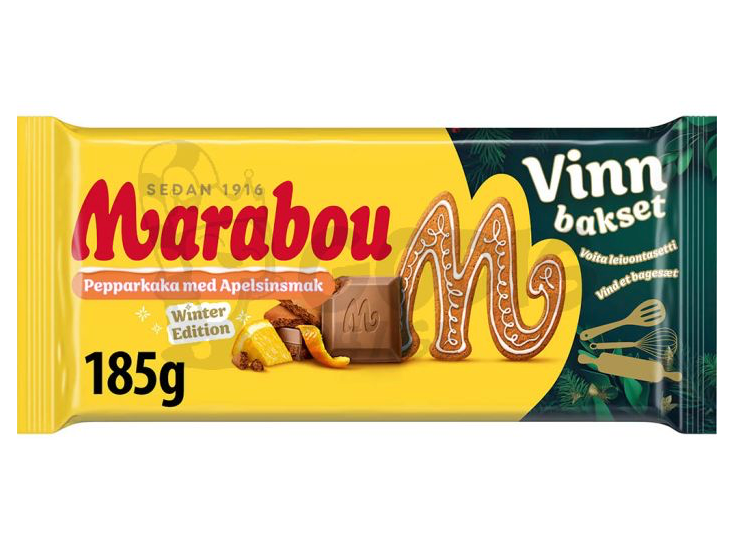 Marabou Pepparkaka Apelsin chokladkaka 185g