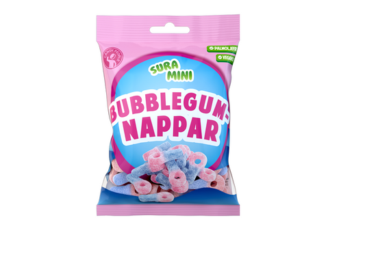 Sura Mini bubblegumnappar 70g