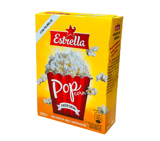 Estrella Micropopcorn Smör 3x80g