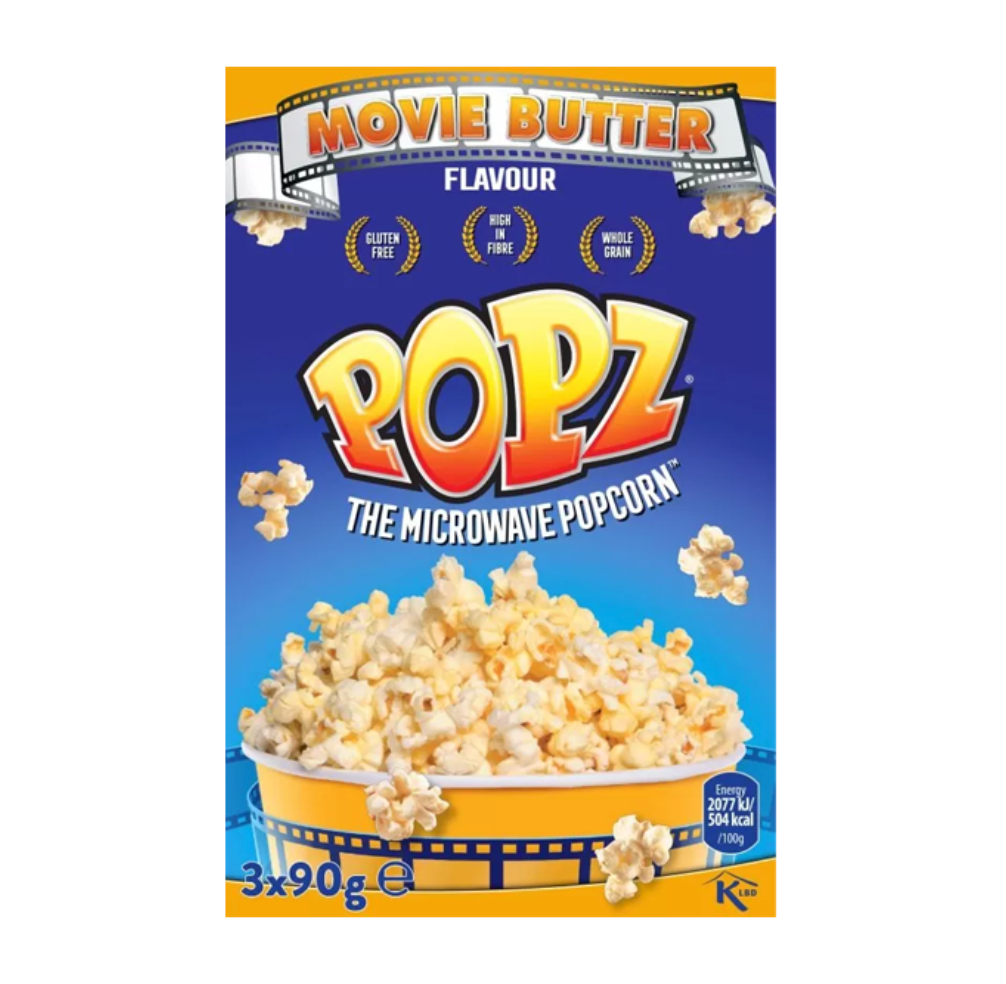 Popz Micropopcorn Movie Butter 3x90g