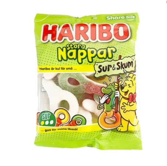 Haribo Stora Nappar Sur & Skum 150g