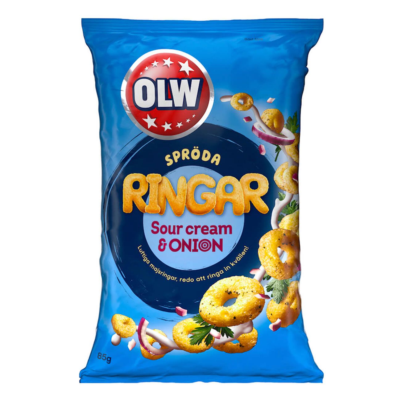 OLW Spröda Ringar Sourcream & Onion 85g